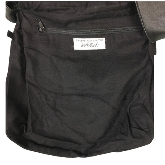 Lord & Taylor vintage boho hippie black leather and suede tassel shoulder bag - Picture 13 of 16